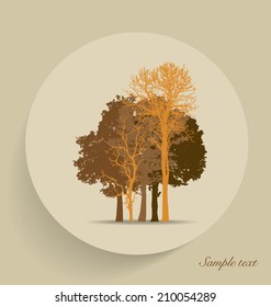 Silhouettes de árbol. Ilustración vectorial.