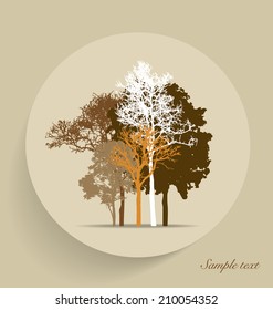 Tree silhouettes. Vector illustration.