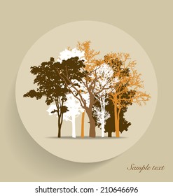 Tree silhouettes. Vector illustration.