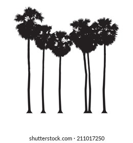 Tree silhouettes. Vector illustration.