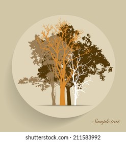Tree silhouettes. Vector illustration.