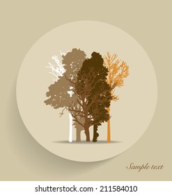 Tree silhouettes. Vector illustration.