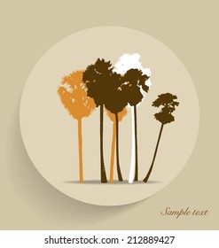 Tree silhouettes. Vector illustration.