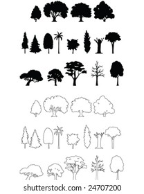 Tree Silhouettes - vector illustration