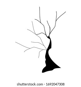 Tree silhouettes. Vector illustration on white beckground