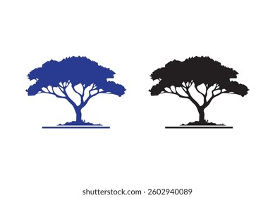 Tree silhouettes vector on white background
