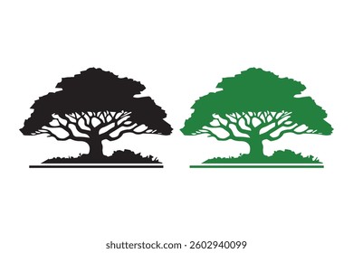 Tree silhouettes vector on white background
