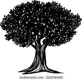 Vectores de siluetas de árbol para sitios web, diseño gráfico, impresión, producción de vídeo 