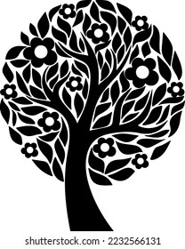 Tree silhouettes vector for websites, graphics design, printing, video making 