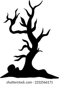 Tree silhouettes vector for websites, graphics design, printing, video making 