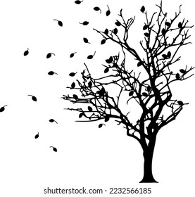 Tree silhouettes vector for websites, graphics design, printing, video making 