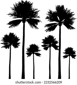 Tree silhouettes vector for websites, graphics design, printing, video making 