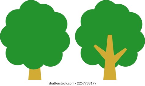 Tree simple color illustration icon