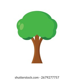 Árvore Design plano simples de uma árvore verde em um fundo branco