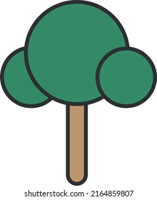 Tree simple flat line vector icon.