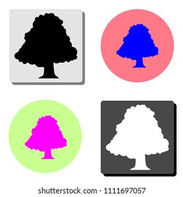 Tree. simple flat vector icon illustration on four different color backgrounds