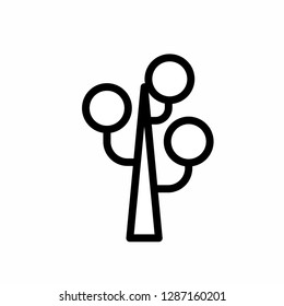 Tree simple icon set. Silhouette symbol. Negative space. Vector isolated outline minimal illustration