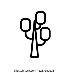 Tree simple icon set. Silhouette symbol. Negative space. Vector isolated outline minimal illustration
