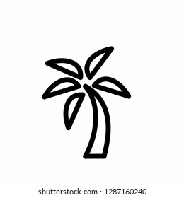 Tree simple icon set. Silhouette symbol. Negative space. Vector isolated outline minimal illustration
