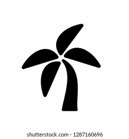 Tree simple icon set. Silhouette symbol. Negative space. Vector isolated illustration