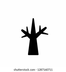 Tree simple icon set. Silhouette symbol. Negative space. Vector isolated illustration