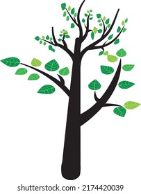 Icono simple de árbol, arte vectorial en fondo blanco