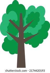 Tree simple icon vector art on white background