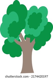 Tree simple icon vector art on white background