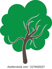 Tree simple icon vector art on white background