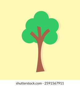 tree simple ilustration cartoon leaf circle