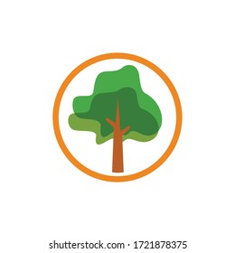 Tree simple logo design vector