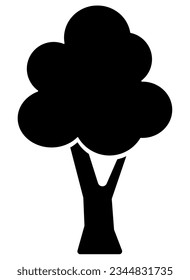 Tree, simple plant silhouette - vector illustration for logo or pictogram. Tree silhouette for identity, icon or sign