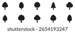 Tree simple silhouettes. Tree icon. Vector Illustration. EPS 10