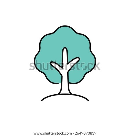 Tree simple vector icon illustration material