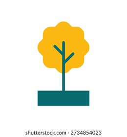 Tree simply icon flat style isolated on white background. Vector illustration