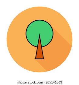 Tree. Single flat color icon on the circle. Vector illustration.