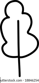 tree. single outline illustration. print, icon