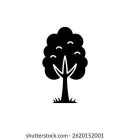 Tree with Single Trunk and Foliage Flat Icon