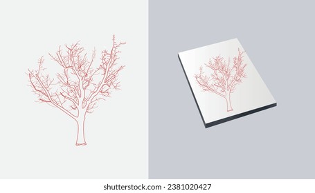 tree sketch and Hand Drawn Sketch Nuts Vector Illustration
