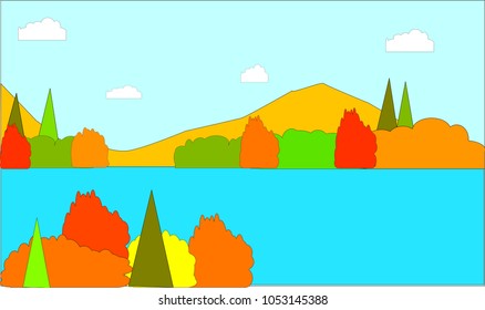 tree sky water background