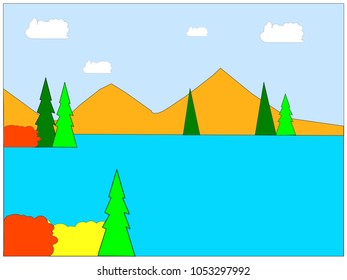 tree sky water background