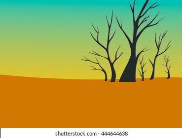 tree skyline panorama autumn desert