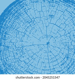 Tree Slice With Rings And Texture. Monotone Tree Ring Print Impression.