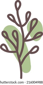 Baum mit kleinen Blättern, Illustration, Vektorgrafik auf weißem Hintergrund.