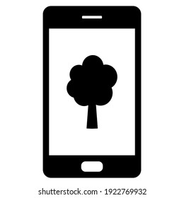 Árbol y smartphone en blanco