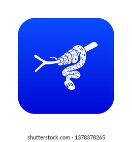 Tree snake icon blue vector isolated on white background