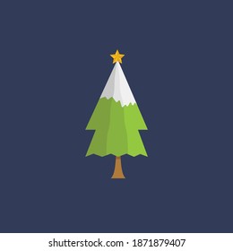 vector conjunto de iconos de nevado de árbol