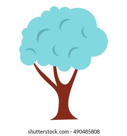 Tree in snow icon in flat style isolated on white background. Flora symbol vector illustration
