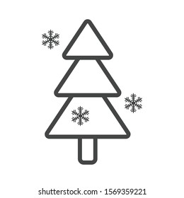 Tree with snow icon isolated on white background. Christmas symbol modern, simple, vector, icon for website design, mobile app, ui. Vector Illustration