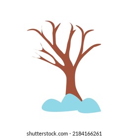 Tree with snow. Season. Vector illustration
